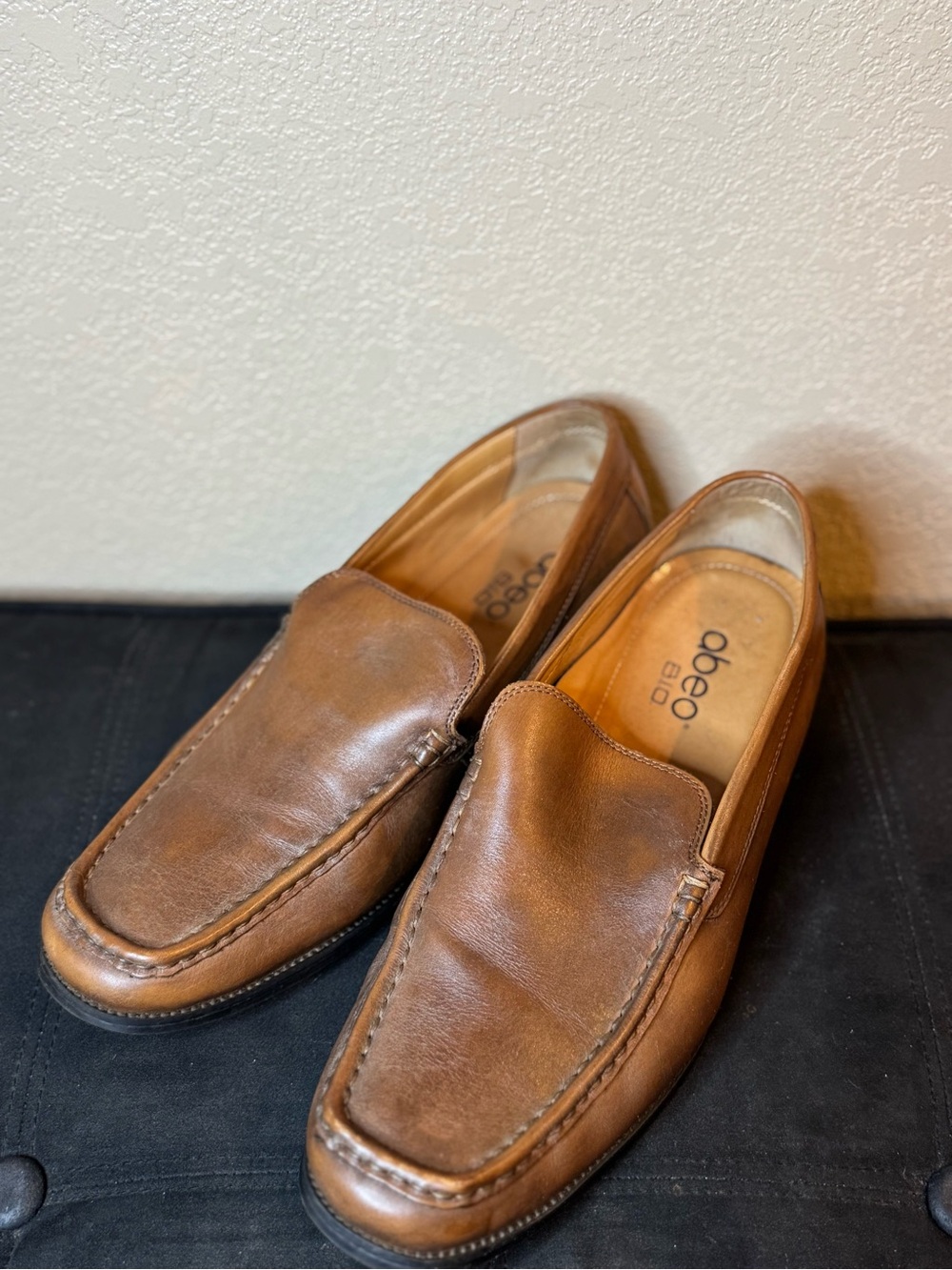 Abeo Men’s Tan Leather Slip-On Loafers